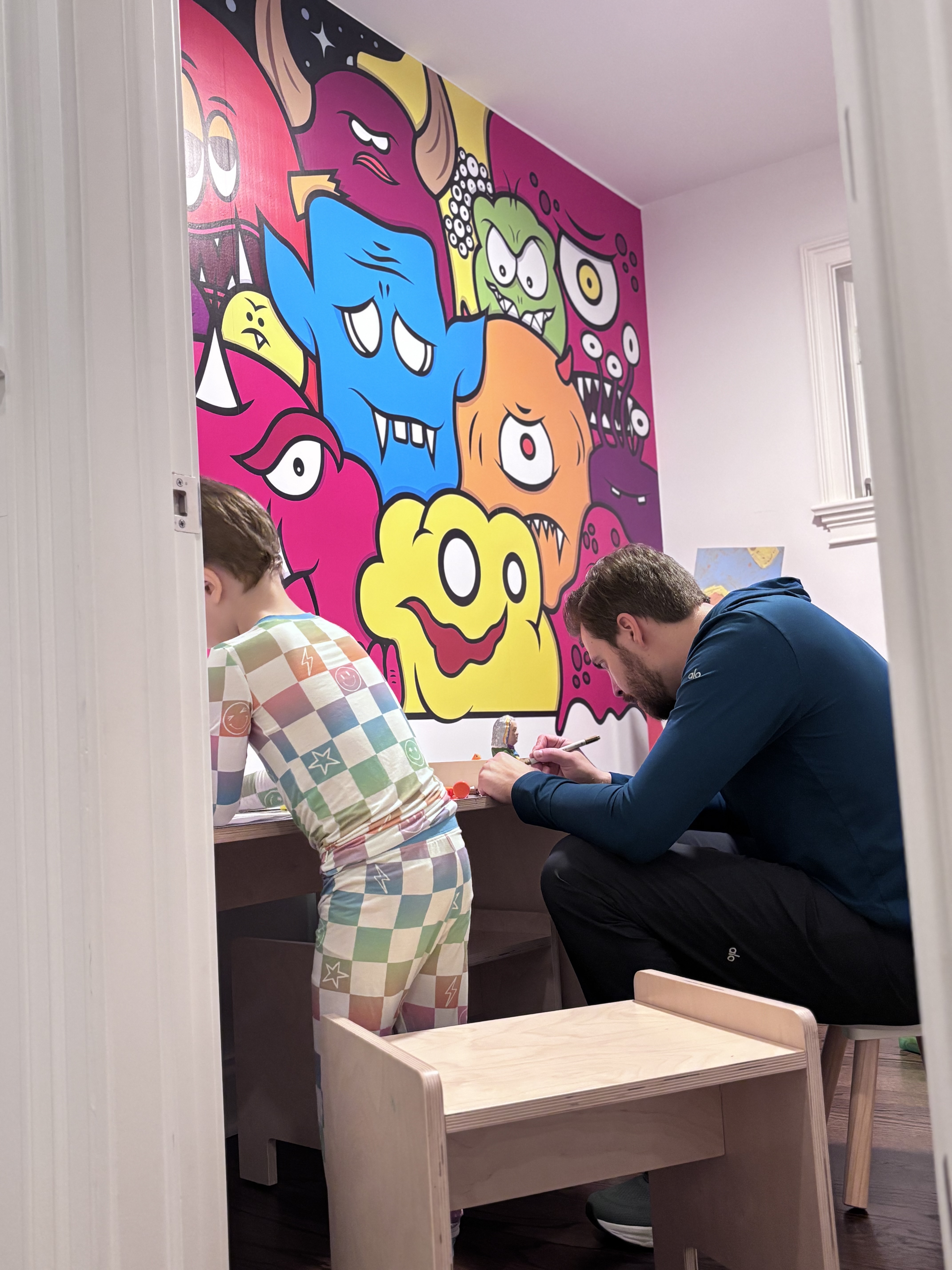 Trip and Patrick in the monster room